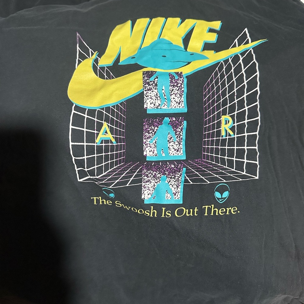 Nike Black Tee with Yellow and Blue Graphic